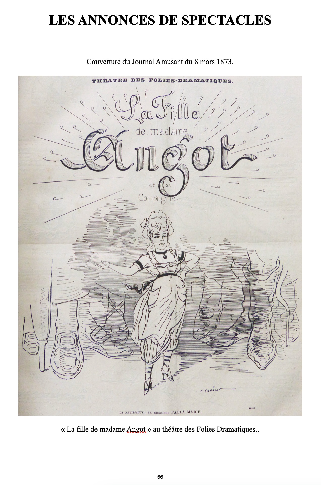 Aperçu du livre d'Alfred Grévin, Spectacles et théâtre
