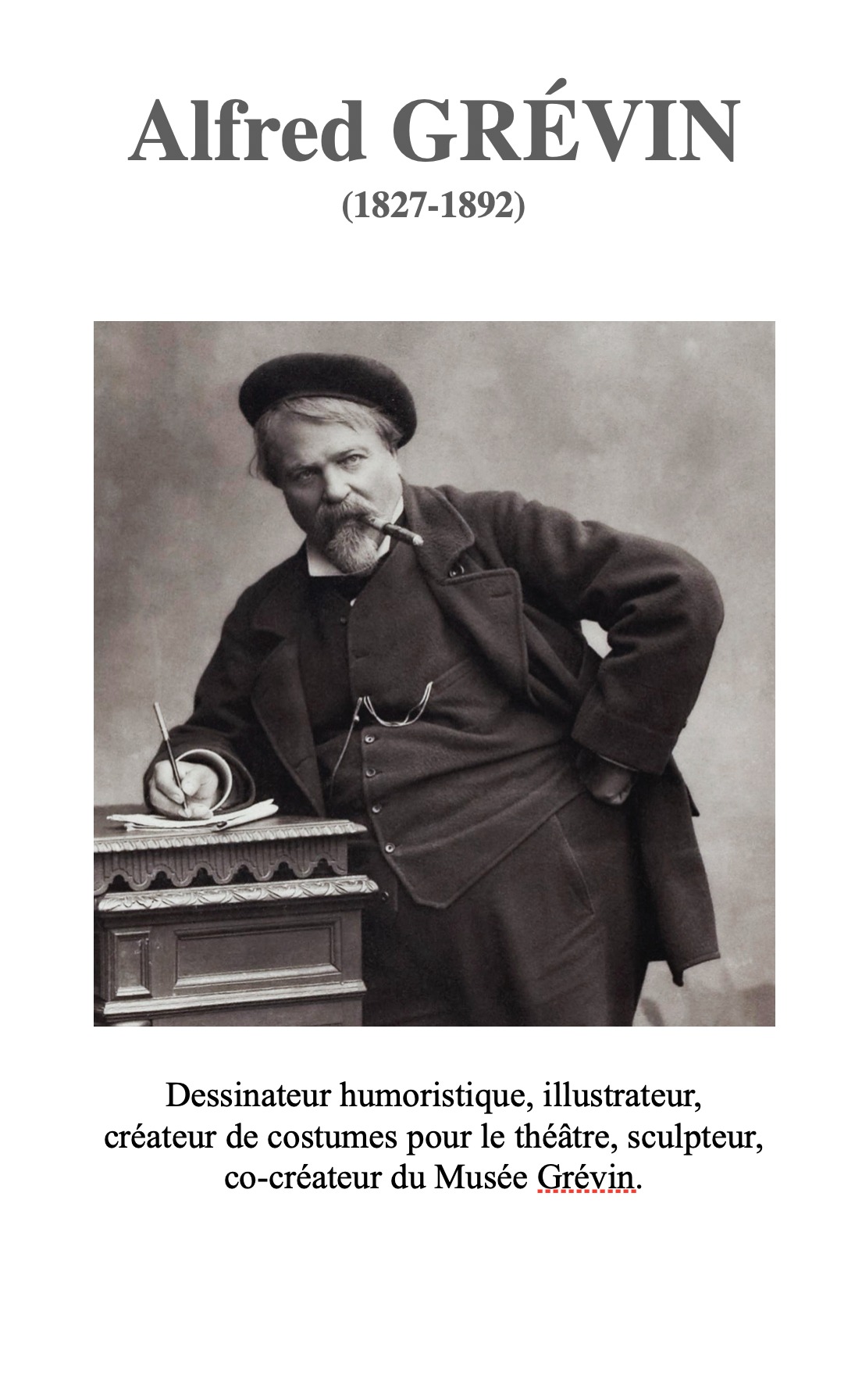 Aperçu du livre d'Alfred Grévin, Portrait d'Alfred Grévin